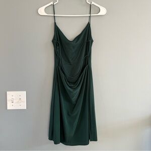Green Open-Back Mini Dress